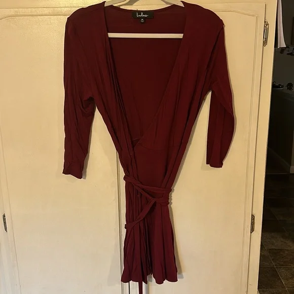LULUβs Twirl-Worthy Burgundy Wrap Dress - Picture 6 of 9
